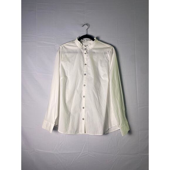 J.Crew White Cotton Poplin Shirt with Jewel Buttons Long Sleeve Women's Plus XXL - Picture 1 of 2